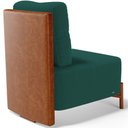 Ver imagem 5 de Poltrona Decorativa Living Pés Madeira Hungria L02 Couríssimo Camel Bouclê Verde - Lyam