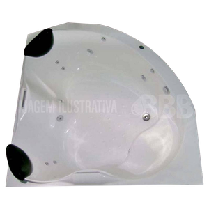 Banheira de Canto Simpatia Completa com Hidro em Acrílico -110v (1,60x1,60x0,50)
