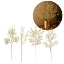 Ver imagem 4 de Conjunto 4 Galhos Natalinos Folhagem Decorativa Glitter Champanhe 30cm - Magizi