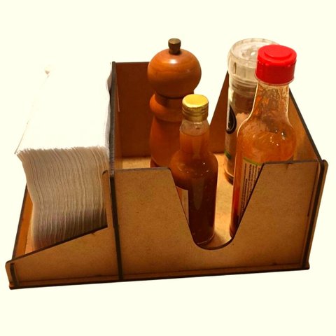 Porta Guardanapo e Temperos em MDF - Kit 5 Unidades