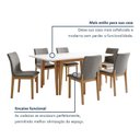 Ver imagem 5 de Conjunto Sala de Jantar 6 Lugares Retangular Tampo Vidro Base Madeira Maciça Mesa e Cadeiras Bella
