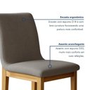 Ver imagem 7 de Conjunto Sala de Jantar 6 Lugares Retangular Tampo Vidro Base Madeira Maciça Mesa e Cadeiras Bella Marrom/Cinamomo/Off White/Linho Prata