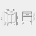 Ver imagem 4 de Aparador Buffet 60cm MDF Freijo com Branco Madri - On Móveis