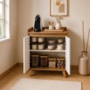 Ver imagem 2 de Aparador Buffet 60cm MDF Freijo com Branco Madri - On Móveis