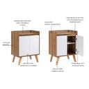 Ver imagem 3 de Aparador Buffet 60cm MDF Freijo com Branco Madri - On Móveis