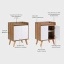 Ver imagem 3 de Aparador Buffet 60cm MDF Freijo com Branco Madri - On Móveis