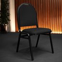Ver imagem 5 de Kit 6 Cadeiras Auditório Empilhável Sintético Preto