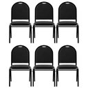 Ver imagem 1 de Kit 6 Cadeiras Auditório Empilhável Sintético Preto