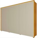 Ver imagem 3 de Guarda-Roupa Casal 6 Portas com LED com Pés 100% MDF Splendor Marrom/Marrome
