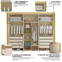 Ver imagem 7 de Guarda-roupa Casal 6 Portas com Led com Pés 100% Mdf Splendor