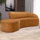 Ver imagem 7 de Sofá 3 Lugares Curvo Living Firenze Direito D02 Couríssimo Whisky 180cm B-90 - Lyam
