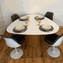 Ver imagem 5 de Mesa de Jantar Orgânica 180x160 cm Tampo Laca Branca Base Freijó Personal Decor Marrom