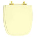 Ver imagem 1 de Tampa de Vaso Laqueado Versato Marfim para Bacia Celite com Ferragem Dourada