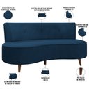 Ver imagem 4 de Sofá Chaise Living 2 Lugares 160cm para Sala Istambul K01 Veludo Azul Marinho - Lyam Decor