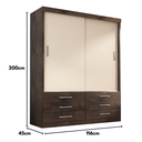 Ver imagem 5 de Guarda-Roupa Solteiro 2 Portas Correr 6 Gavetas Capri