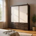 Ver imagem 4 de Guarda-Roupa Solteiro 2 Portas Correr 6 Gavetas Capri