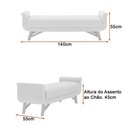 Ver imagem 4 de Puff Recamier 140cm Andros Linho Cinza - Sallar Home