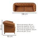 Ver imagem 3 de Sofá Living Capitone 2 Lugares Milano 188 cm Pes Madeira Courino Tcs 727 Moll