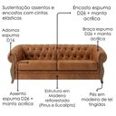 Ver imagem 5 de Sofá Living Capitone 2 Lugares Milano 188 cm Pes Madeira Courino Tcs 727 Moll