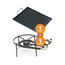 Ver imagem 3 de Kit Camping 7 - Fogareiro Fogão F2b10 Redondo 40cm Duplo de Mesa + Chapa Bifeteira 50cm - Progás