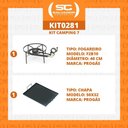 Ver imagem 2 de Kit Camping 7 - Fogareiro Fogão F2b10 Redondo 40cm Duplo de Mesa + Chapa Bifeteira 50cm - Progás