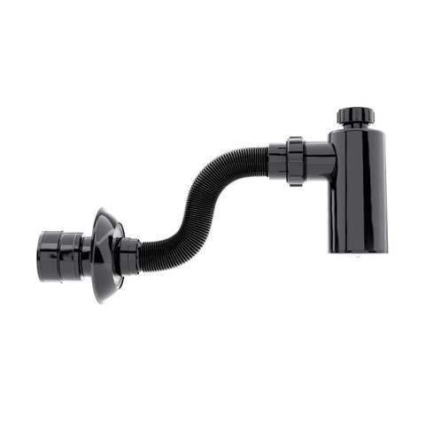 Sifão Copo Blukit Extensivo Universal para Lavatório Preto