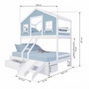 Ver imagem 3 de Beliche Casal/ Solteiro Casinha Dos Sonhos com Escada/ Escorregador e 02 Gavetas Madeira Maciça