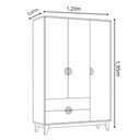 Ver imagem 6 de Guarda Roupa Ipe 3 Portas 2 Gavetas Quarto Cinamomo com Branco - Albatroz
