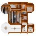 Ver imagem 3 de Guarda Roupa Ipe 3 Portas 2 Gavetas Quarto Cinamomo com Branco - Albatroz