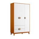 Ver imagem 1 de Guarda Roupa Ipe 3 Portas 2 Gavetas Quarto Cinamomo com Branco - Albatroz
