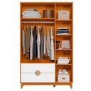 Ver imagem 4 de Guarda Roupa Ipe 3 Portas 2 Gavetas Quarto Cinamomo com Branco - Albatroz