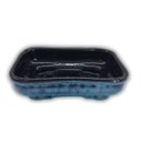 Ver imagem 1 de Vaso Cerâmica Esmaltado Bonsai (20) Azul com Preto Burguina