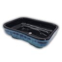 Ver imagem 2 de Vaso Cerâmica Esmaltado Bonsai (20) Azul com Preto Burguina