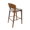 Ver imagem 2 de Banqueta Encosto em Madeira Estofado Linho Creme. Cor Natural