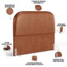 Cabeceira Cama Box Queen 160cm Orgânica Lanna W01 Couríssimo Camel - Lyam Decor - 4