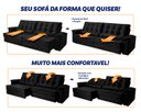 Ver imagem 5 de Sofá Retrátil Reclinável 300cm Ascari Suede Velut com molas Ensacadas - King House