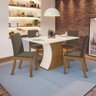Conjunto Sala de Jantar Tampo Mdf Canto Reto 120 Cm 04 Cad Brenda Casa 812 - 1