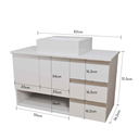 Ver imagem 4 de Balcão Móvel Mdf Armário de Banheiro 80cm com Tampo/cuba Prt Branco Direito com Fundo