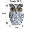 Coruja Decorativa Em Resina inteligência Sabedoria conhecimento Sorte 01C - 5