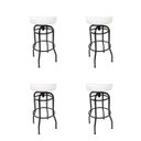Ver imagem 1 de Conjunto 4 Banquetas Giratória Bar para Bancada Média Altura 65cm cor Preto Assento Branco Poltronas