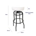 Ver imagem 4 de Conjunto 4 Banquetas Giratória Bar para Bancada Média Altura 65cm cor Preto Assento Branco Poltronas