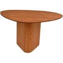 Ver imagem 1 de Mesa Jantar Orgânica Ondas Base MDF Laminado Madeira de Cinamomo Amêndoa 136x136