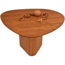 Ver imagem 4 de Mesa Jantar Orgânica Ondas Base MDF Laminado Madeira de Cinamomo Amêndoa 136x136