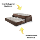 Ver imagem 7 de Bicama Box Solteiro 103x208 Suede Marrom com 2 Colchões Relax Adorabile Molas Ensacadas Ecoflex