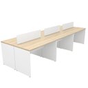 Ver imagem 1 de Estação de Trabalho 6 Lugares Plataforma Mesa de Escritório 140x60cm - Dubai/Branco