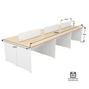 Ver imagem 2 de Estação de Trabalho 6 Lugares Plataforma Mesa de Escritório 140x60cm - Dubai/Branco