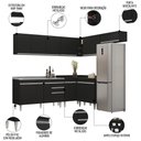 Ver mais imagens de Armário de Cozinha Modulado de Canto 7 Peças Cp24 com Pia Inox Preto - Lumil