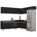Ver imagem 1 de Armário de Cozinha Modulado de Canto 7 Peças Cp24 com Pia Inox Preto - Lumil