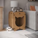 Ver imagem 1 de Mesa de Cabeceira Casinha Pet Gato Cat Mdf Natural