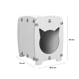 Mesa de Cabeceira Casinha Pet Gato Cat Mdf Natural - 5